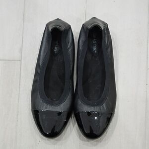 David Tate Black Patent Toe Flats